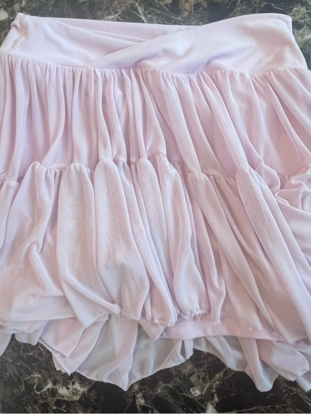 Light Pink Tiered Mini Skirt with Ruffled Tiers